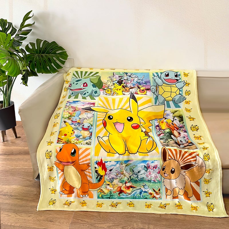 Cute Cartoon Nap Blanket for Summer Office Pikachu 