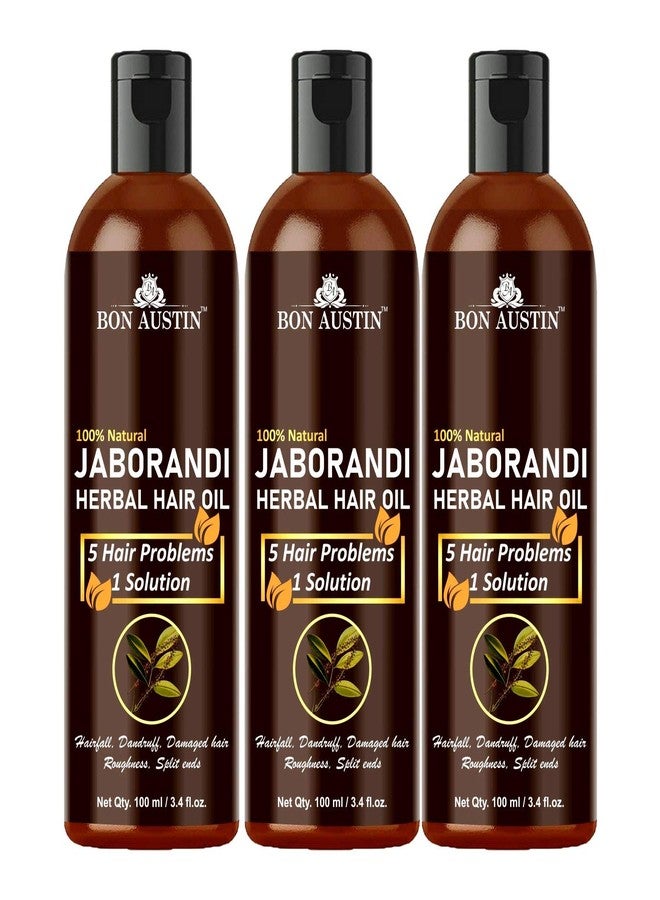 Bon Austin 100% Natural Jaborandi Herbal Growth Hair Oil - For Strong and Healthy Hair Combo Pack 3 Bottle of 100 ml(300 ml) - Image 1
