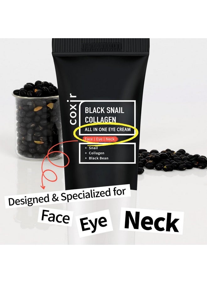 كوكسير كريم كولاجين الحلزون الأسود الكل في واحد للعين والرقبة والوجه Black3 مركب من كولاجين الأرز الأسود وخالي من البارابين والعناية بالبشرة الكورية لم يتم الإساءة إلى الحيوانات [30 مل/1.01 أونصة سائلة]  - Image 2
