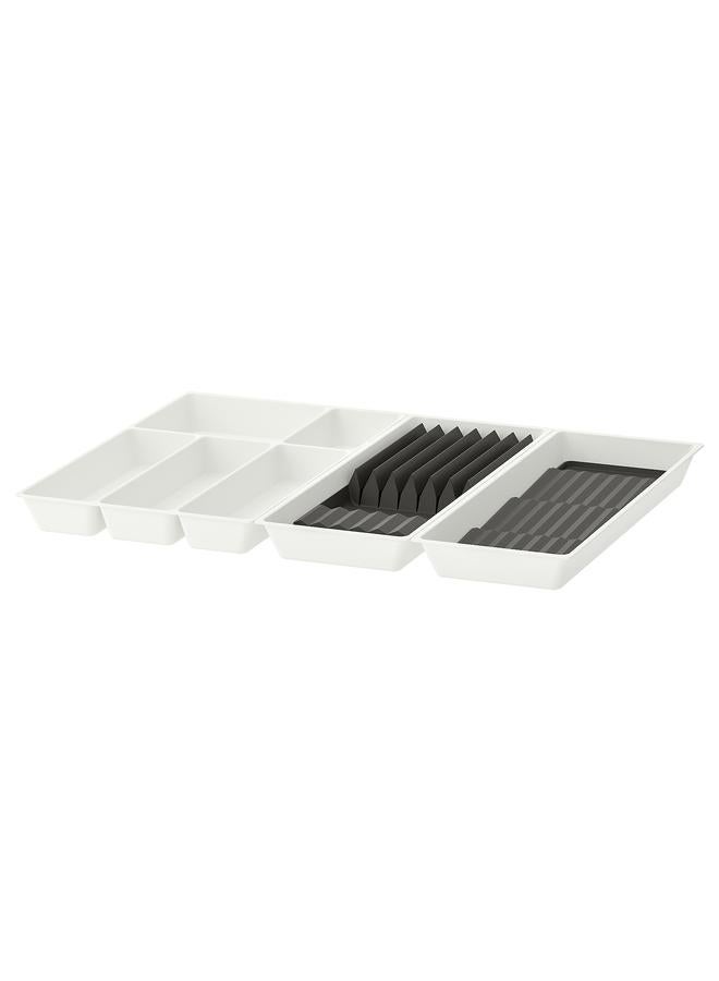 Zaboon Cutlery tray/2 trays w spice rack, white/anthracite, 72x50 cm - Image 1