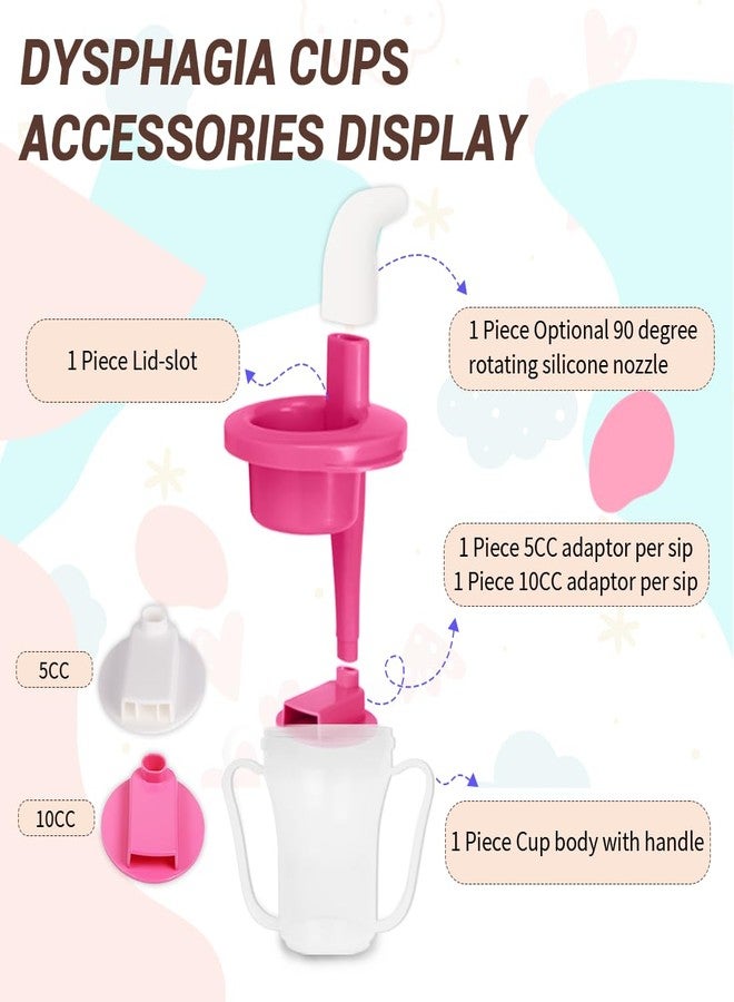 Ehucon Dysphagia Regulating Drinking Cup for Elderly-Having Difficulty Swallowing,Dispenses 5 cc or 10 cc of Liquid Helps to Prevent Choking,Liquids Only(Pink/Coffe) - Image 3