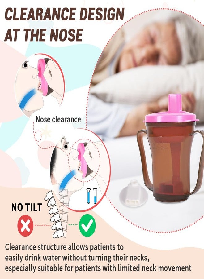 Ehucon Dysphagia Regulating Drinking Cup for Elderly-Having Difficulty Swallowing,Dispenses 5 cc or 10 cc of Liquid Helps to Prevent Choking,Liquids Only(Pink/Coffe) - Image 5