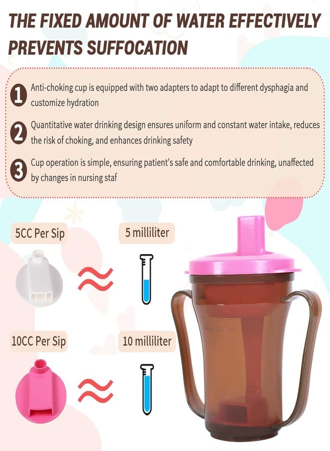 Ehucon Dysphagia Regulating Drinking Cup for Elderly-Having Difficulty Swallowing,Dispenses 5 cc or 10 cc of Liquid Helps to Prevent Choking,Liquids Only(Pink/Coffe) - Image 4