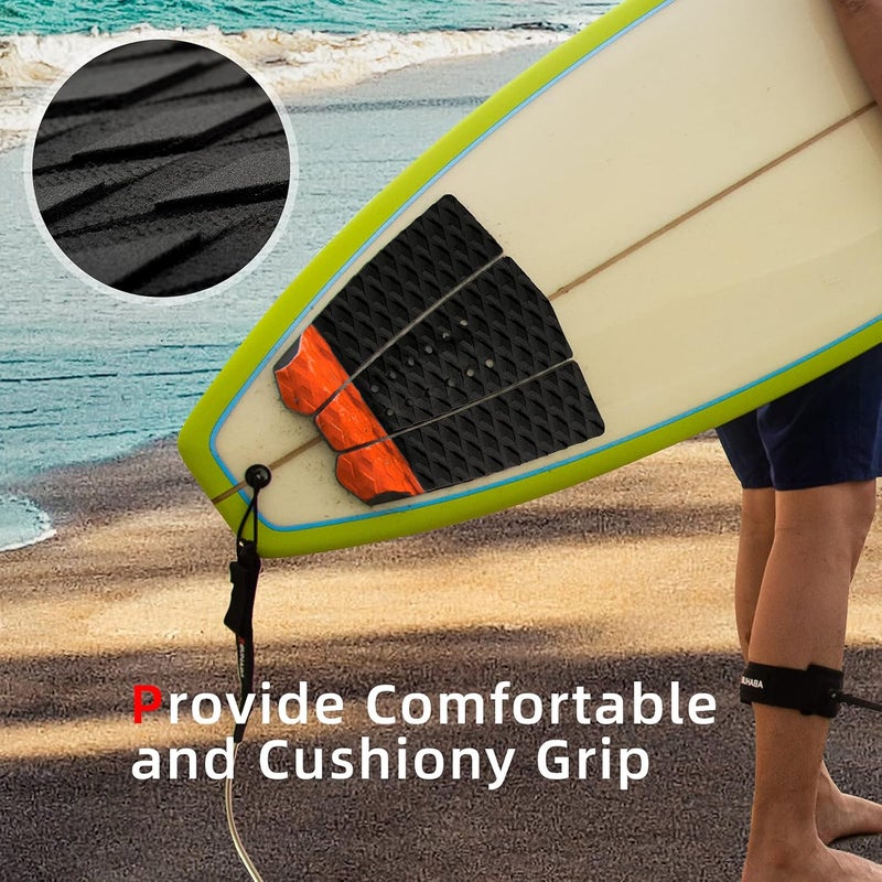Abahub 3 Piece EVA Surfboard Deck Traction Pads with Kicker for Stomp Skimboards, Surf Boards, Funboard, Fish Board, Black/Blue/Green/Gray/Orange/Pink/White/Wine Red - Image 3