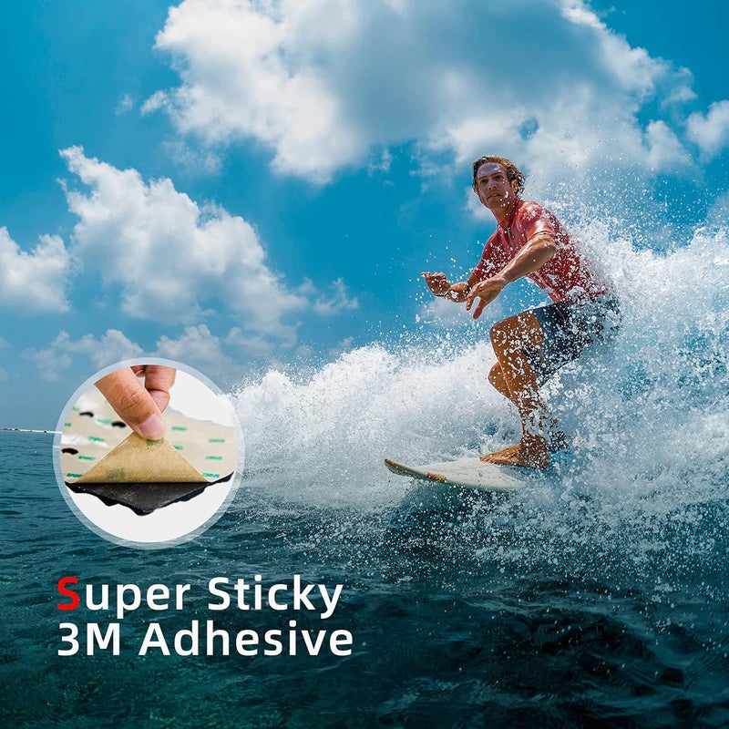 Abahub 3 Piece EVA Surfboard Deck Traction Pads with Kicker for Stomp Skimboards, Surf Boards, Funboard, Fish Board, Black/Blue/Green/Gray/Orange/Pink/White/Wine Red - Image 4