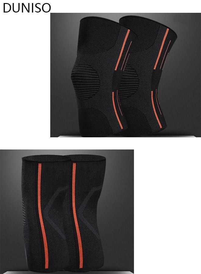 DUNISO 2 Pairs Elbow Brace Knee Brace Tennis Compression Knit Knee Sleeves Arm Elbow Sleeve Elbow Support for Men and Women Basketball Sports Weight Lifting Volleyball Football Running L - Image 2