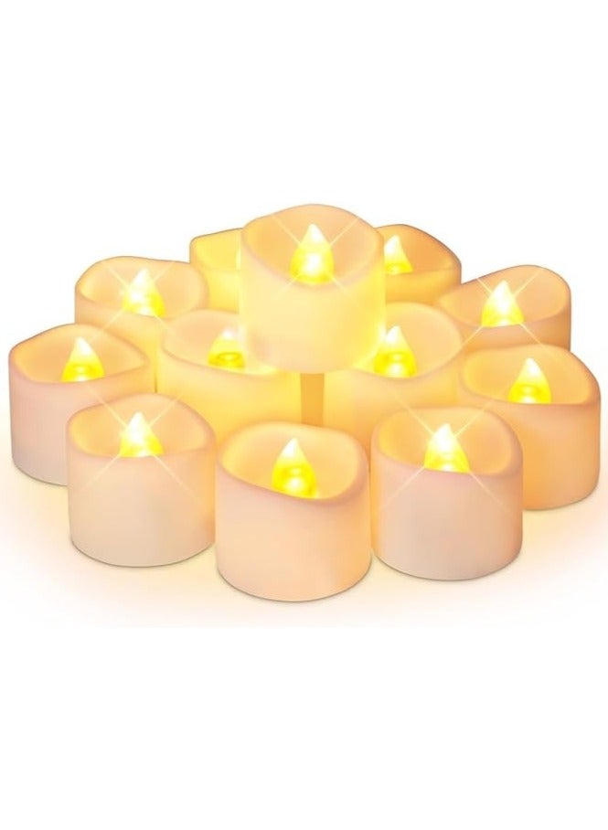 Zashe Flameless LED Tea Light Candles 12-Pack – Battery Operated, 200+ Hour Electric Tealights for Halloween, Wedding, Table & Home Decor, Christmas, Funeral – Safe, Long-Lasting Glow - Image 1
