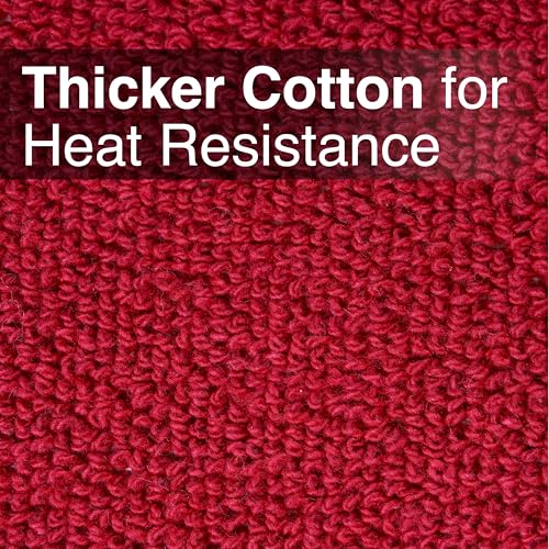 RITZ Terry Potholder & Hot Pad: Unparalleled Heat Resistant, Durable 100% Cotton – Ergonomically Designed for Optimal Grip – Easy-Care Machine Washable – 4-Pack, Paprika Red - Image 3