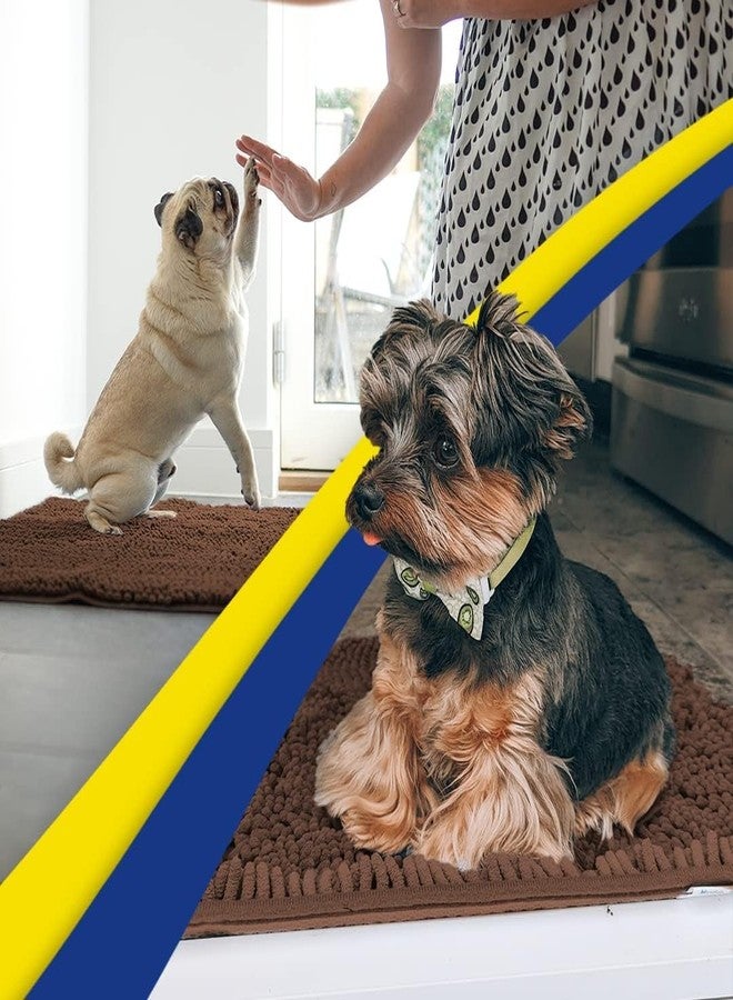 Muddy Mat® Pack of 3 Highly Absorbent Microfiber Dog Door Mat and Pet Rug, Non Slip Thick Washable Area Mat Soft Chenille for Kitchen Bathroom Bedroom and Outdoor - Brown Small, Medium & Large - Image 3