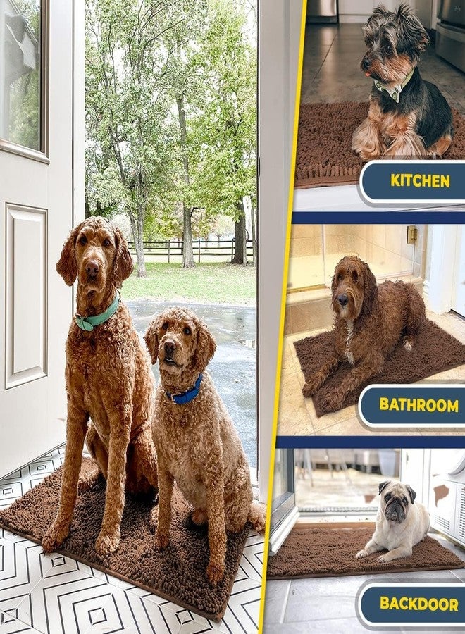 Muddy Mat® Pack of 3 Highly Absorbent Microfiber Dog Door Mat and Pet Rug, Non Slip Thick Washable Area Mat Soft Chenille for Kitchen Bathroom Bedroom and Outdoor - Brown Small, Medium & Large - Image 4
