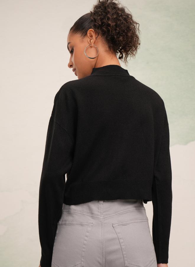 Tokyo Talkies Tokyo Talkies Solid High Neck Sweater  - Image 3