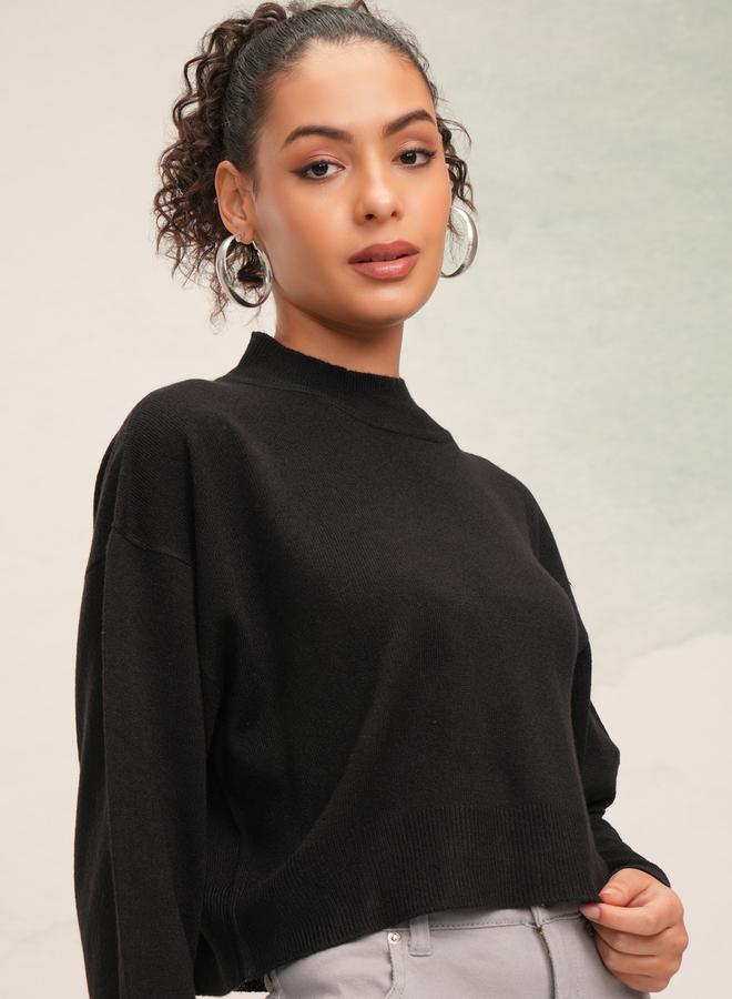 Tokyo Talkies Tokyo Talkies Solid High Neck Sweater  - Image 1