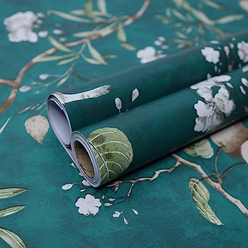 HOMEMATES Self-Adhesive Wallpaper Waterproof Old Furniture Vinyl Stickers Wooden Door Wardrobe Desktop PVC Wall Papers 45 X 304 CM (Green Sparrow) - Image 1