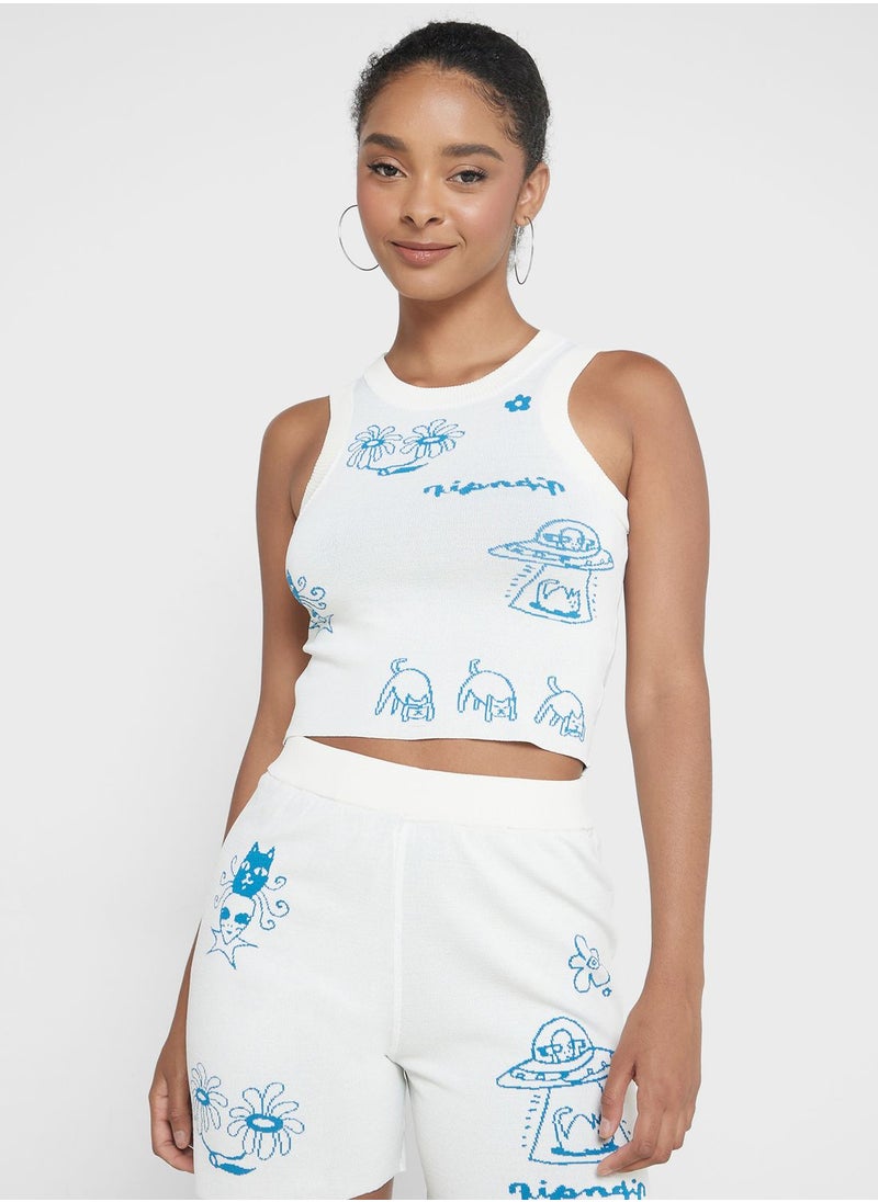 RIP N DIP - Blonded Knit Crop Top - Image 1