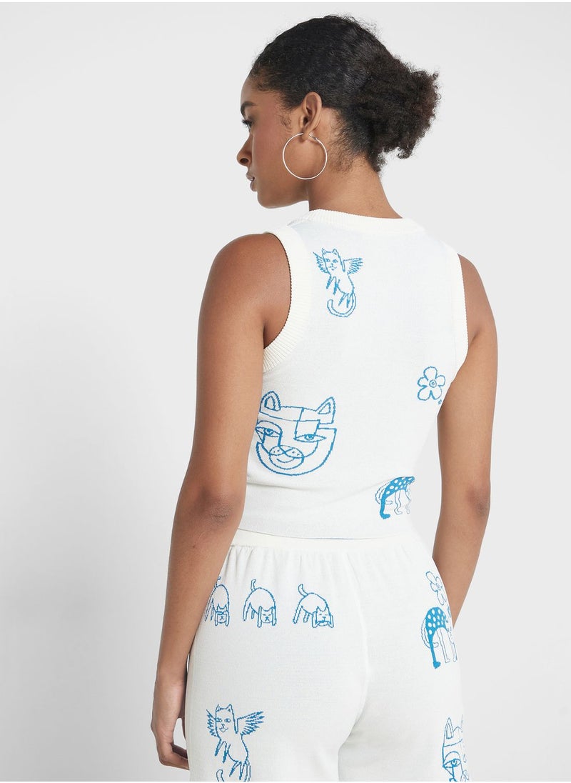 RIP N DIP - Blonded Knit Crop Top - Image 1