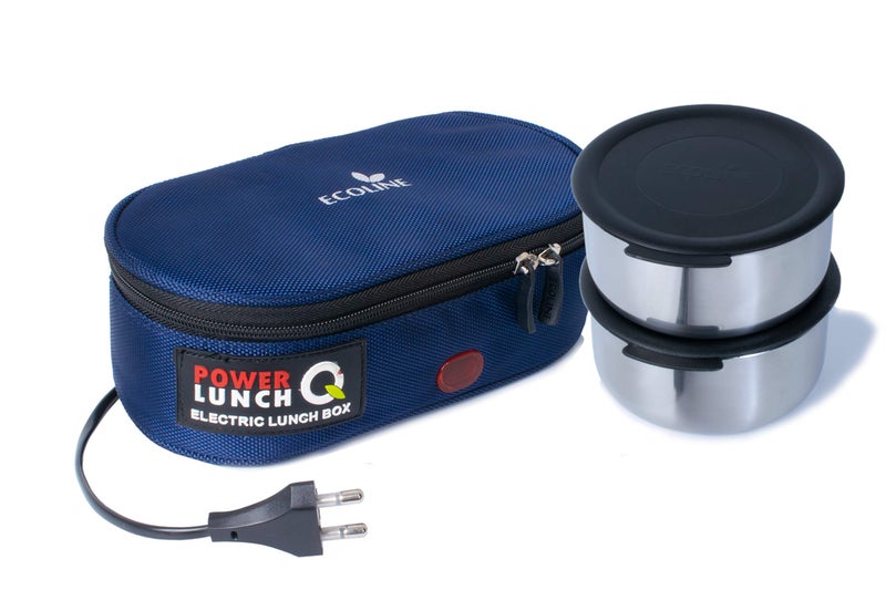 Ecoline Power Lunch Q2, Electric Lunch Box,Capacity 800ml,(2 Containers 400ml) Blue - Image 1