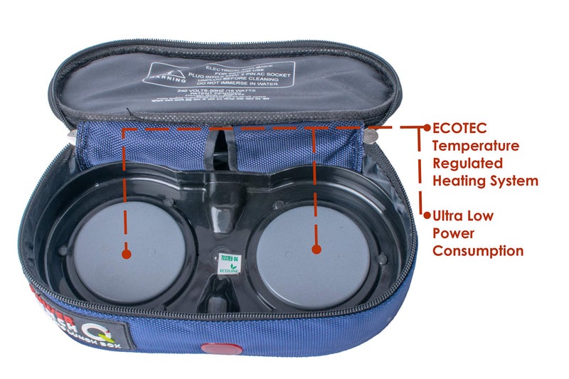 Ecoline Power Lunch Q2, Electric Lunch Box,Capacity 800ml,(2 Containers 400ml) Blue - Image 5