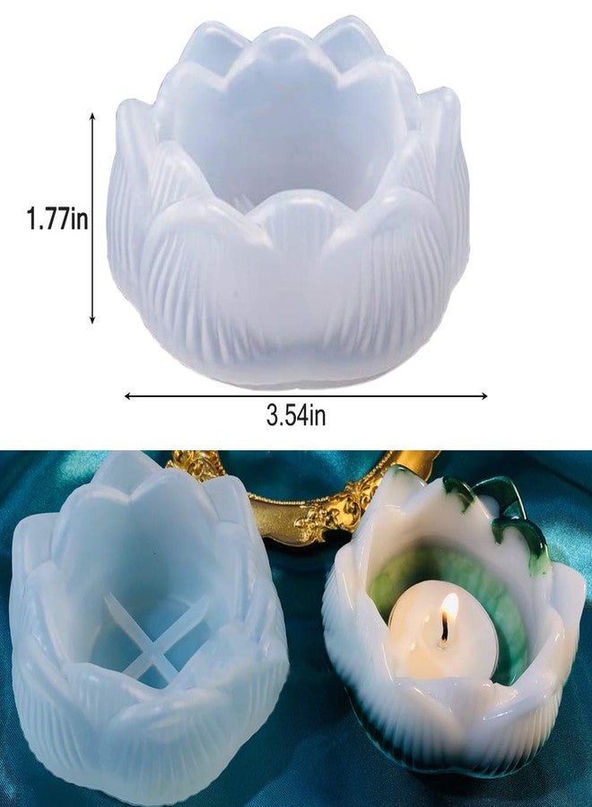 AIFUDA 3 Pcs Lotus Resin Molds, AIFUDA Resin Silicone Casting Molds Making DIY Trinket Dish, Storage Container, Candle Holder, Jewelry&Plant Pot - Image 3