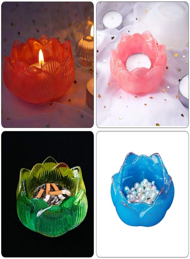 AIFUDA 3 Pcs Lotus Resin Molds, AIFUDA Resin Silicone Casting Molds Making DIY Trinket Dish, Storage Container, Candle Holder, Jewelry&Plant Pot - Image 4