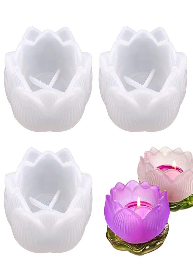 AIFUDA 3 Pcs Lotus Resin Molds, AIFUDA Resin Silicone Casting Molds Making DIY Trinket Dish, Storage Container, Candle Holder, Jewelry&Plant Pot - Image 1