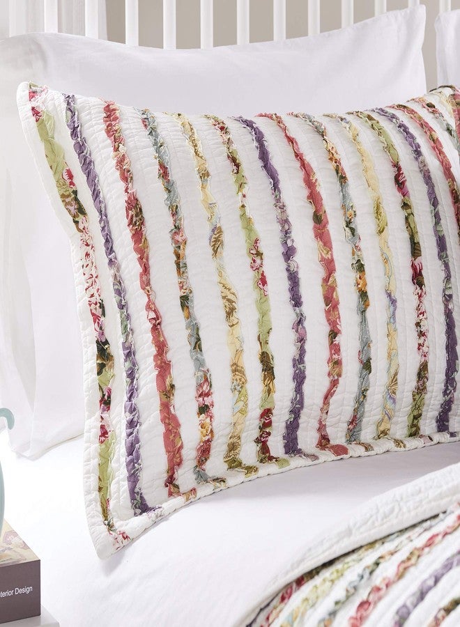 Greenland Home Fashions غطاء وسادة غرينلاند بيلا رافل كينج، متعدد الألوان - Image 4