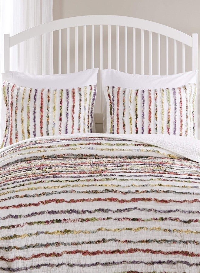 Greenland Home Fashions غطاء وسادة غرينلاند بيلا رافل كينج، متعدد الألوان - Image 5