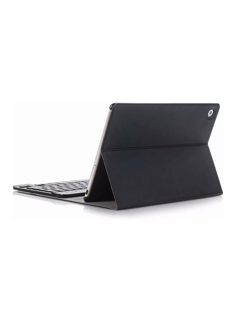 Slim PU Leather Keyboard Case for MatePad T10/T10s 2020, Magnetically Detachable Wireless Keyboard, Black - Image 2