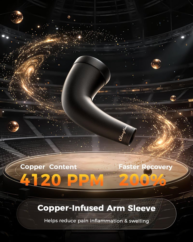 changenow Copper-Infused Compression Arm Sleeve for Men & Women [Stronger Support & Perfect Fit] Ultra Breathable Full Arm Brace for Forearm, Bicep, Triceps - Tennis Elbow, Basketball, Arthritis, Tendonitis - Image 4