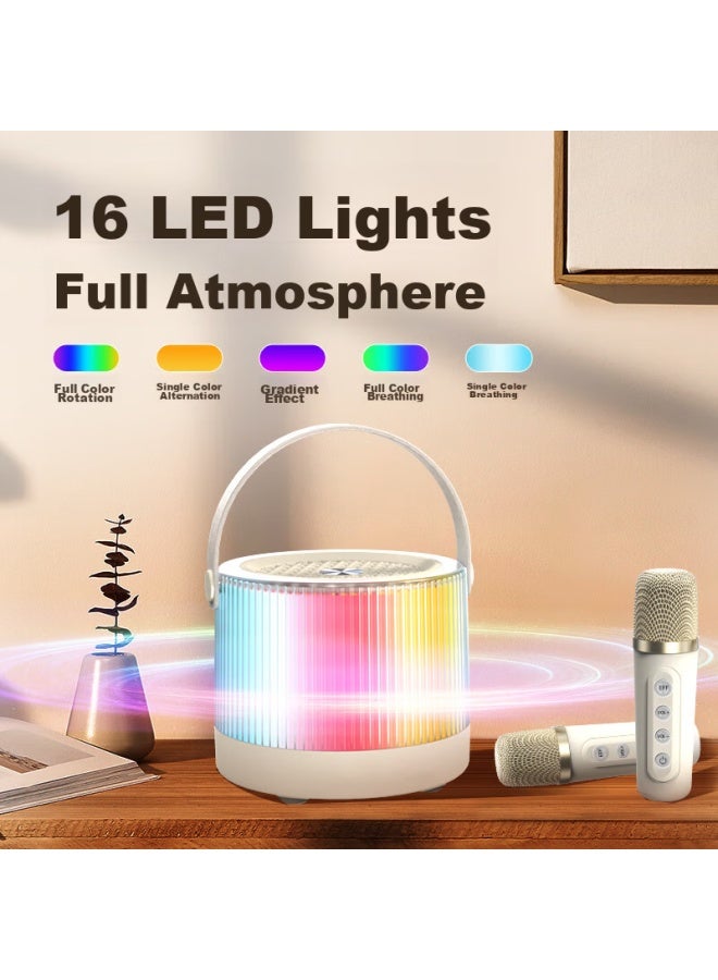 Newmine Portable Speaker With Microphone, Karaoke Home Ktv System, Built-in Sound Card, Bluetooth Speaker, Wireless Singing Toy, Portable Outdoor Karaoke K10 With Dual Microphones - Image 4