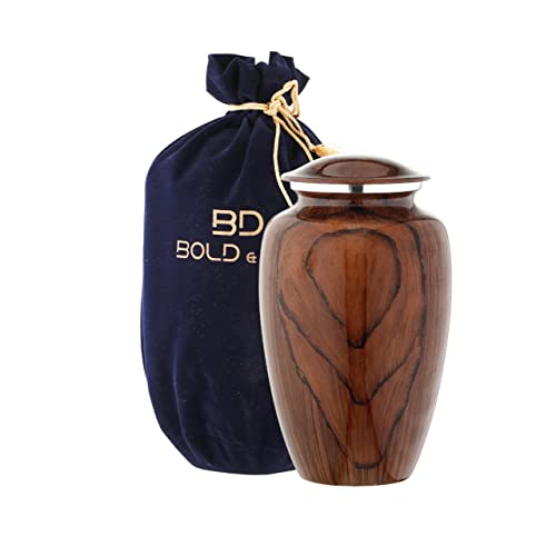 Bold & Divine Wood Grain Cremation Urn for Human Ashes - Elegant Large Memorial Cremation Urn for Human Ashes - Perfect Tribute for Loved Ones - Male Female Man or Woman (Red Cherry Wood, Large) - Image 2