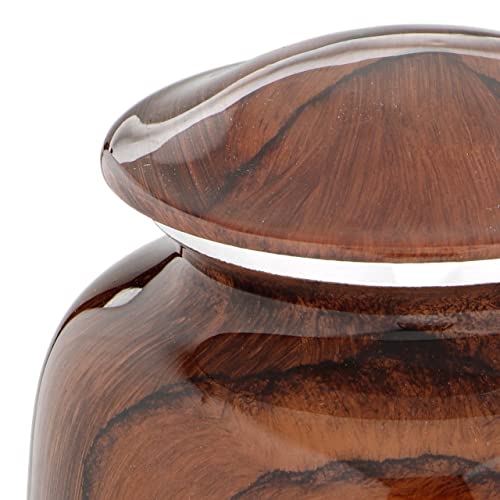 Bold & Divine Wood Grain Cremation Urn for Human Ashes - Elegant Large Memorial Cremation Urn for Human Ashes - Perfect Tribute for Loved Ones - Male Female Man or Woman (Red Cherry Wood, Large) - Image 3