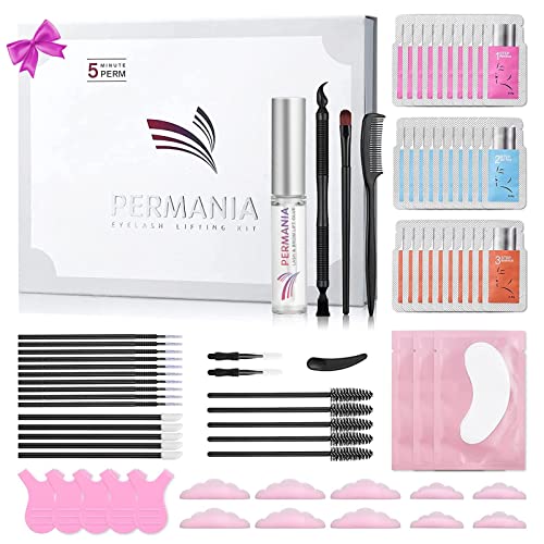 PERMANIA Lash Lift Kit Lash Perm Kit Fast Eyelash Lifting 5 Minutes DIY at Home with Strong Glue Disposable Sachet Lash Lifting Kit Last 6 Weeks 30pcs
