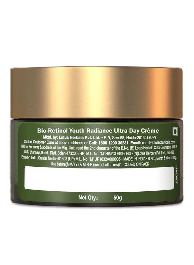 LOTUS BOTANICALS Bio Retinol Youth Radiance Ultra Cream ; Spf 25 Pa+++ ; Preservative Free ; For All Skin Types ; 50G  - Image 3