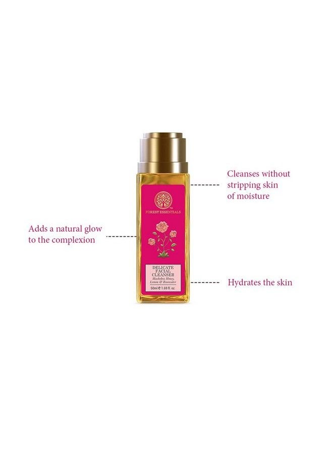 Forest Essentials - Delicate Facial Cleanser Mashobra Honey Lemon & Rosewater|Normal To Dry Skin|Face Wash For Men And Women 50Ml - Image 1