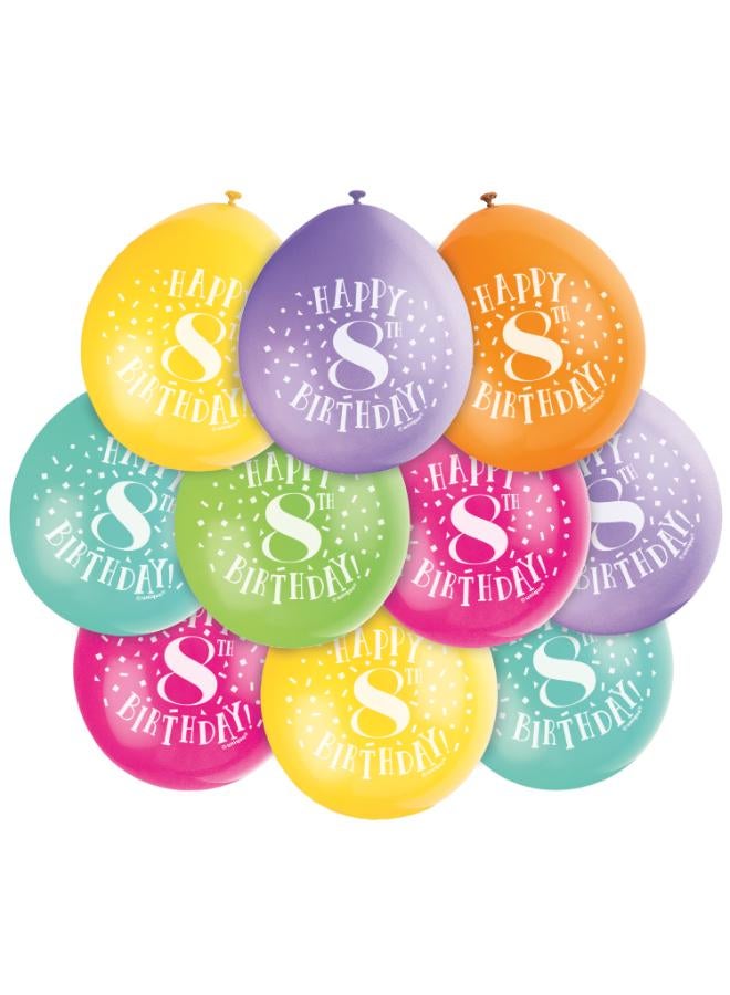 Unique 9" Happy 8Th Birthday Balloons - Image 1