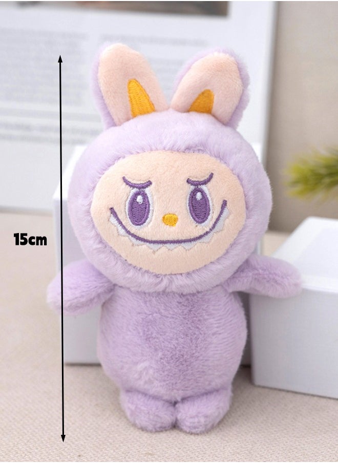 Generic - 15cm Labubu Doll, Labubu Plush Doll, Stuffed Doll Cartoon Premium Soft Plush Figure Toy for Ages 3 & Up, Purple - Image 1