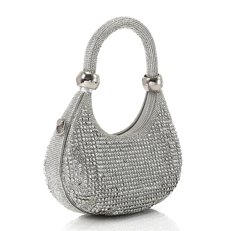 Mr.joe Crystal-Embellished Evening Handbag Silver - Image 3
