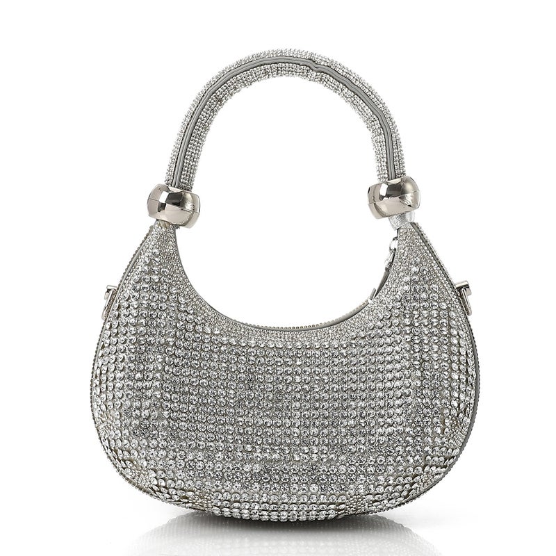 Mr.joe Crystal-Embellished Evening Handbag Silver - Image 4