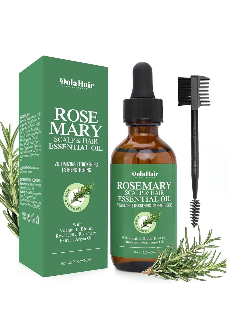 Dolahair - Organic Essential Rosemary Oil for Hair Growth, Thin Hair, Healthy Scalp and Skin (2.03 Oz) - Image 1