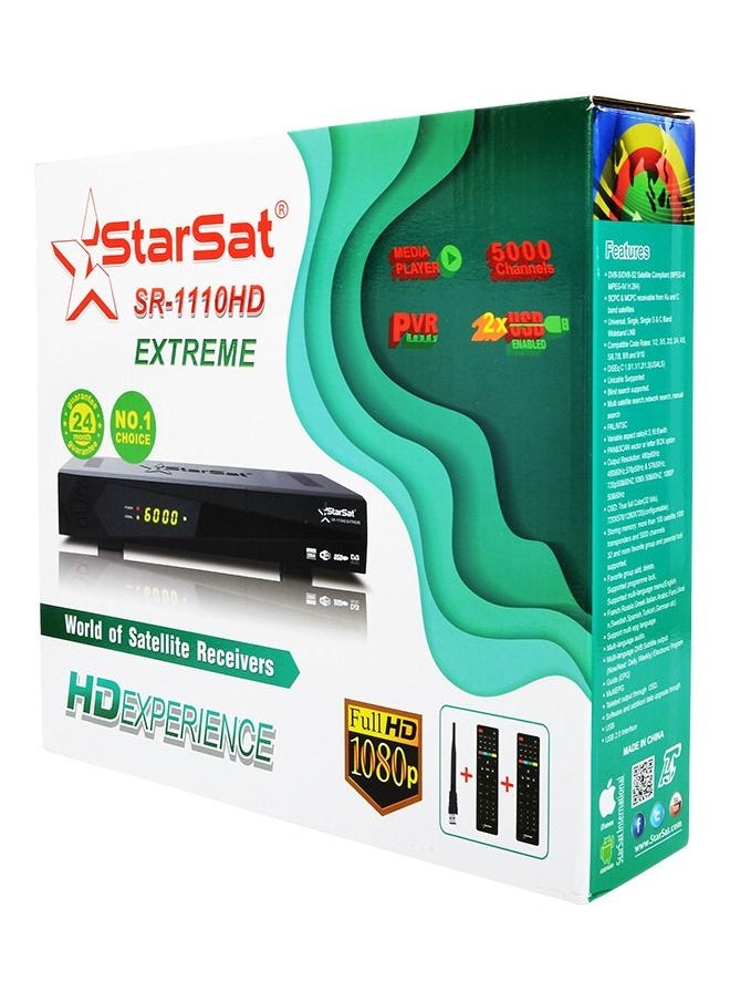 StarSat - StarSat SR-1110HD Extreme Full HD, 2xUSB, HDMI, 5000 Channels, EPG, MPEG4, Blind Scan, YouTube, PVR, DVBS2, 2xRemote including WiFi antenna - Image 1