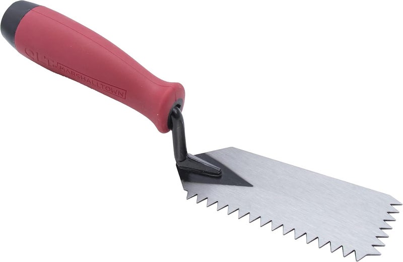 MARSHALLTOWN QLT V Notched Margin Trowel, Flooring and Tiling, Soft Grip Handle, 5 x 2 Inch, MT79 - Image 2