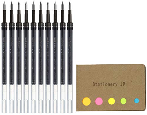 Stationery JP UMR-83E Refills for Signo 307 Gel Ink Ballpoint Pen, 0.38mm, Black Ink, 10-Pack, Sticky Notes Value Set - Image 1