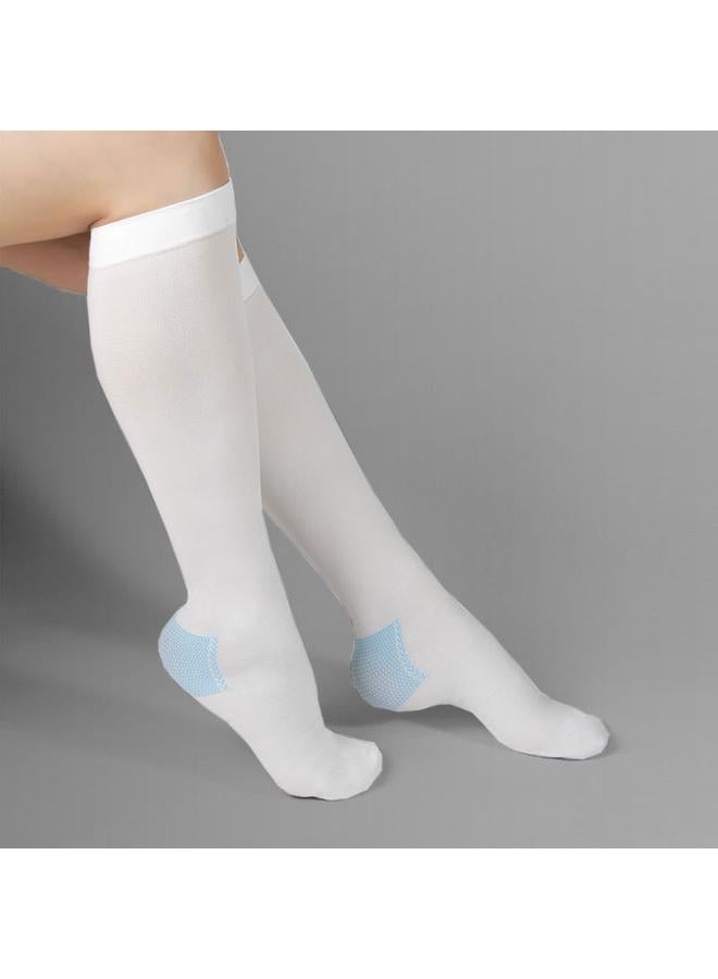 Bluejw First-class Compression Socks Anti-thrombus Elastic Socks Knee Socks Postoperative Observation Vein Compression Socks White Calf Socks  - Image 1