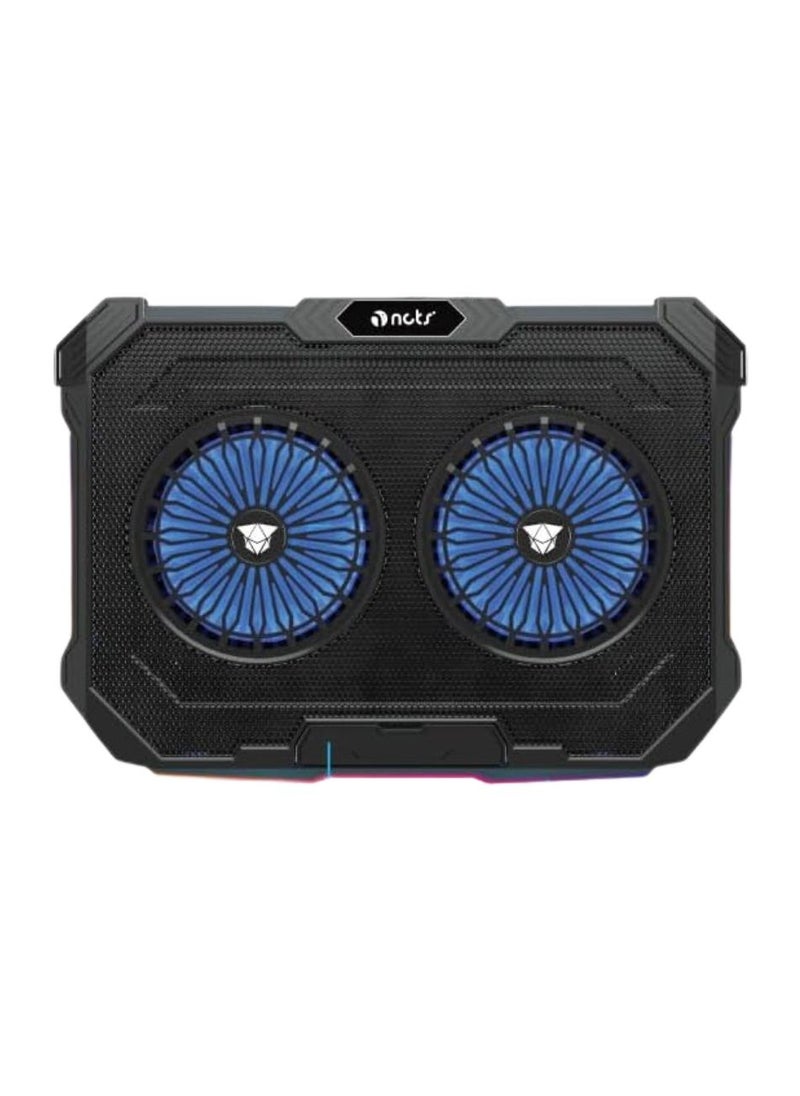 NCTS NCTS-C217 Notebook Cooler - High quality 2 fans with up to 1800 RPM, adjustable height, beautiful lighting  - Image 2