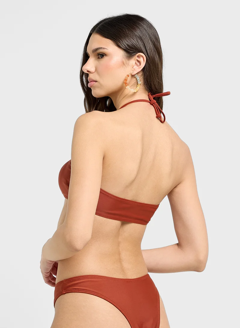 Ginger Ringer Detail Bandeau Bikini & Brief Set