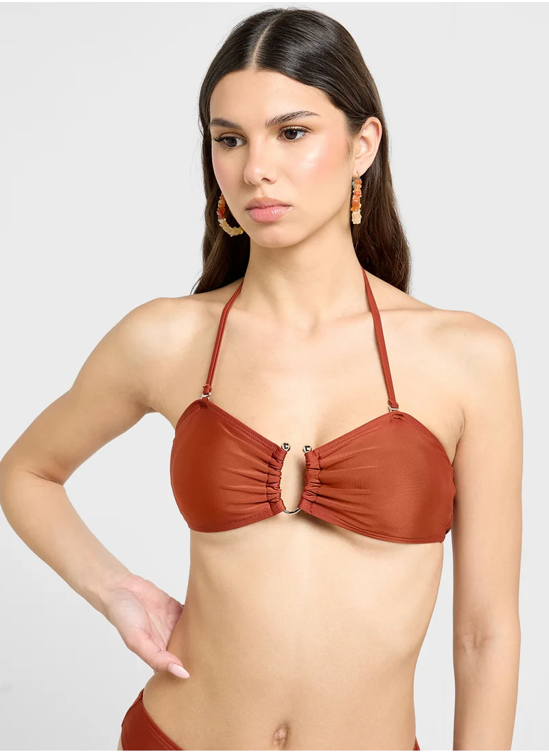 Ginger Ringer Detail Bandeau Bikini & Brief Set