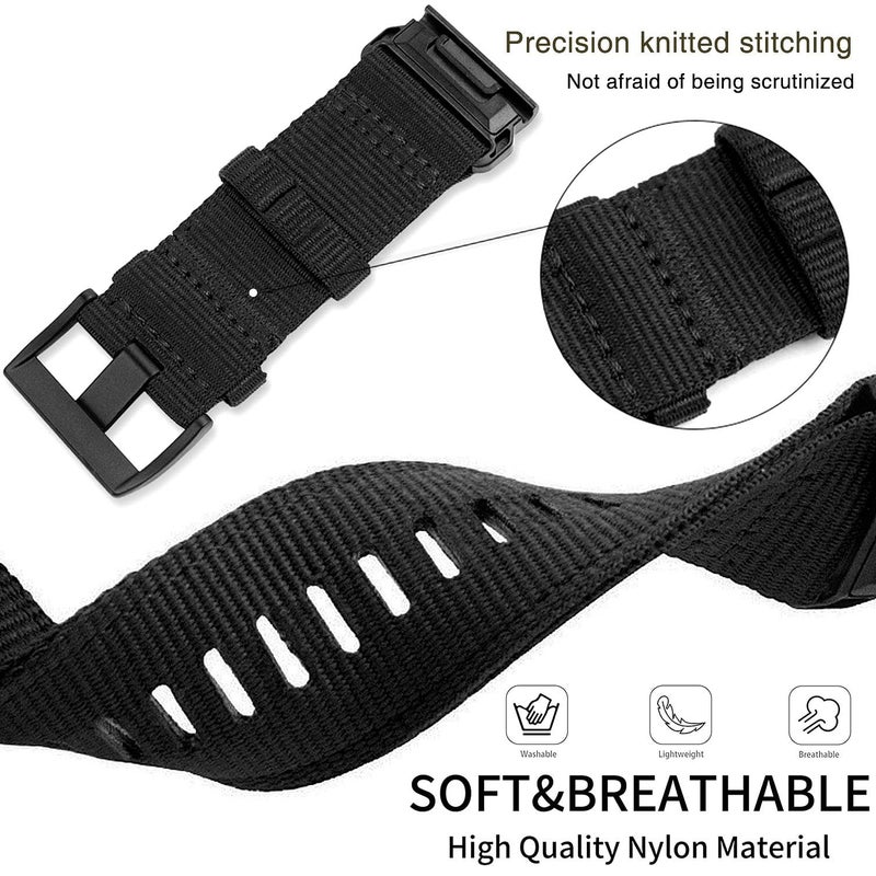 Abanen Rugged Nylon Watch Bands for Garmin Fenix 7X / Fenix 6X / Fenix 5X/Enduro 2, Quick Fit 26mm Adjustable Woven Nylon Sports Wrist Strap with Stainless Steel Clasp for Tactix 7 Pro, epix Pro 51mm - Image 3