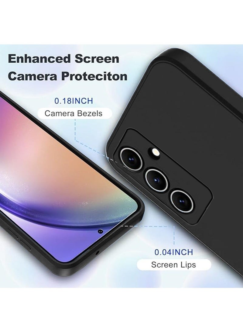 X-level جراب سيليكون ناعم لهاتف Samsung Galaxy A55 5G مقاس 6.6 بوصة، [حماية من السقوط بدرجة عسكرية] [بطانة من الألياف الدقيقة المضادة للخدش] غطاء نحيف مقاوم للصدمات لهاتف Samsung Galaxy A55 (أسود) - Image 4