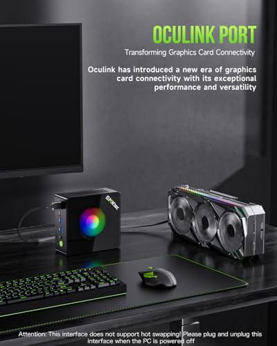 GMKtec جي إم كيتك K11 جيمينج ميني بي سي، AMD Ryzen 9 8945HS (8C/16T، حتى 5.2GHz)، 32GB DDR5 رام، 1TB كمبيوتر مكتبي صغير، HDMI/Oculink/DisplayPort/USB4*2 HDMI 2.0 - Image 4