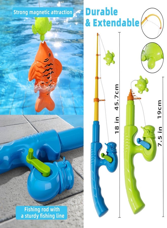 BLmukce Magnetic Fishing Game Toys with Inflatable Pool for Toddlers 1-3 3-5, Kids Bathtub Pool Water Table Toys, Birthday for 2 3 4 5 6 Year Old Boys Girls - Image 4